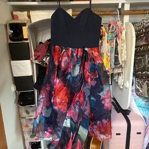 Eliza J  Sweetheart Neckline Fit-and-Flare Dress